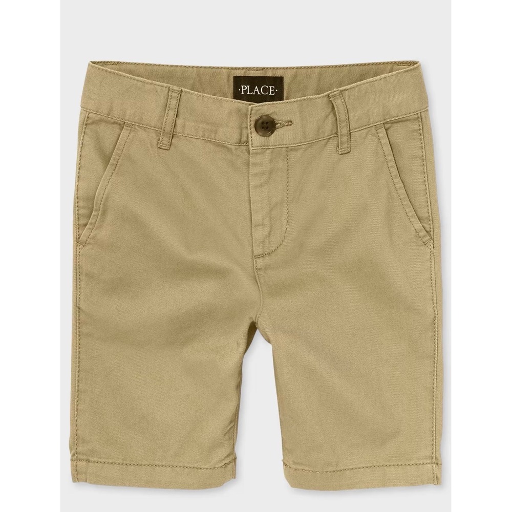 The Children's Place Boys Uniform Stretch Chino Shorts Husky Tan Size 16 Husky
